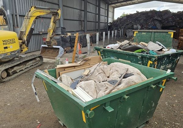 Skip Bin Truck loaded in Brunswick yard