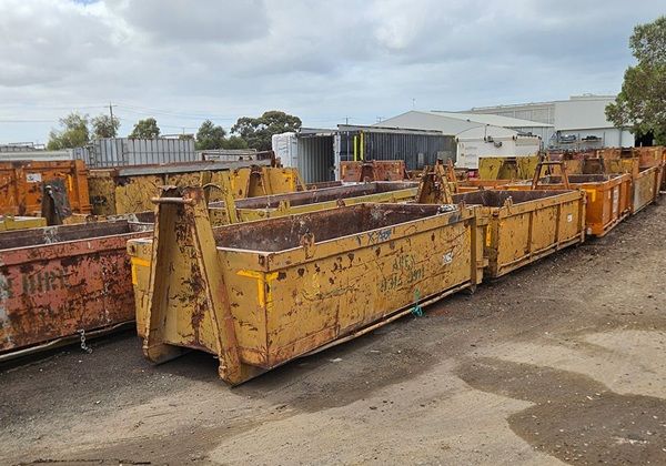 Hook Skip Bins in Brunswick yard
